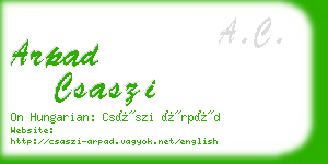 arpad csaszi business card